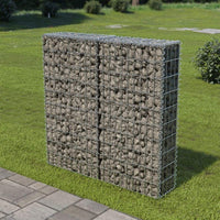 Gabion Wall with Covers Galvanised Steel 100x20x100 cm Kings Warehouse