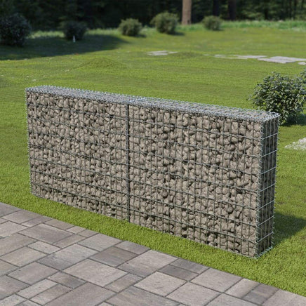Gabion Wall with Covers Galvanised Steel 200x20x85 cm Kings Warehouse