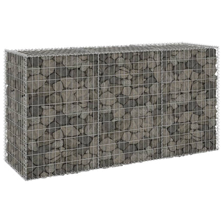Gabion Wall with Covers Galvanised Steel 200x60x100 cm Garden Supplies Kings Warehouse