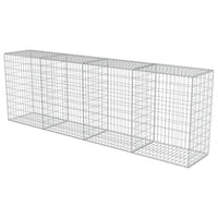 Gabion Wall with Covers Galvanised Steel 300x50x100 cm Kings Warehouse