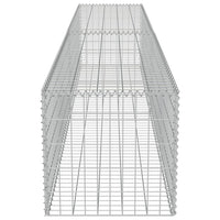 Gabion Wall with Covers Galvanised Steel 300x50x50 cm Kings Warehouse