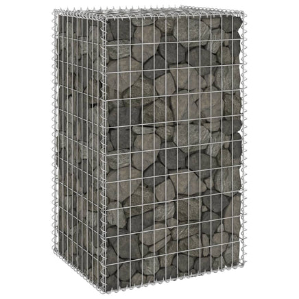 Gabion Wall with Covers Galvanised Steel 60x50x100 cm Garden Supplies Kings Warehouse