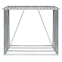 Garden Log Storage Shed Galvanised Steel 163x83x154 cm Grey Garden Supplies Kings Warehouse