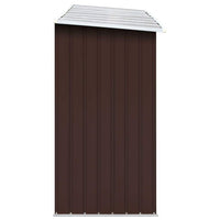 Garden Log Storage Shed Galvanised Steel 330x84x152 cm Brown Kings Warehouse