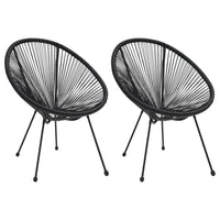 Garden Moon Chairs 2 pcs Rattan Black Kings Warehouse 