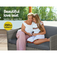 Garden Outdoor Furniture Sofa Set 4-Seater Wicker Lounge Setting Table Chairs garden supplies Kings Warehouse