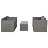 Garden Outdoor Furniture Sofa Set 4-Seater Wicker Lounge Setting Table Chairs garden supplies Kings Warehouse