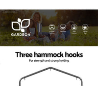 Garden Outdoor Hammock Chair with Stand Cotton Swing Relax Hanging 124CM Cream Kings Warehouse