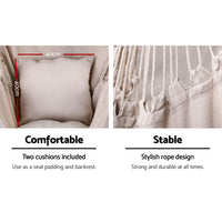 Garden Outdoor Hammock Chair with Stand Hanging Hammock with Pillow Cream Kings Warehouse