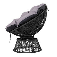 Garden Outdoor Lounge Setting Papasan Chairs Table Patio Furniture Wicker Black Kings Warehouse