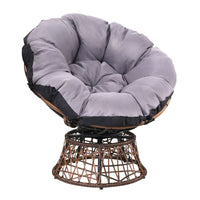 Garden Outdoor Papasan Chairs Lounge Setting Patio Furniture Wicker Brown Kings Warehouse