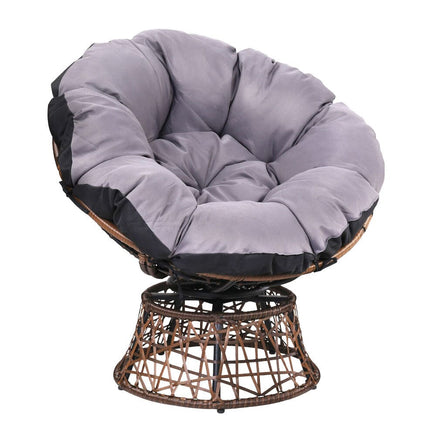 Garden Outdoor Papasan Chairs Lounge Setting Patio Furniture Wicker Brown Kings Warehouse