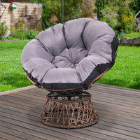 Garden Outdoor Papasan Chairs Lounge Setting Patio Furniture Wicker Brown Kings Warehouse