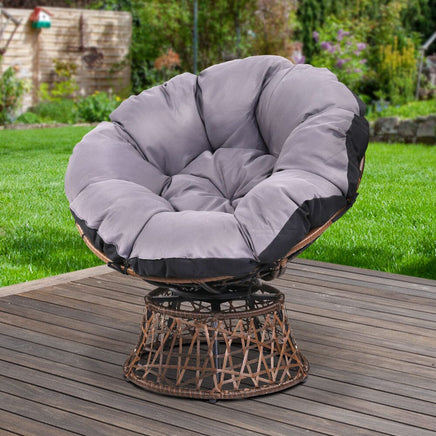Garden Outdoor Papasan Chairs Lounge Setting Patio Furniture Wicker Brown Kings Warehouse