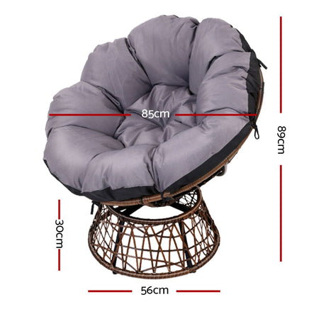 Garden Outdoor Papasan Chairs Lounge Setting Patio Furniture Wicker Brown Kings Warehouse