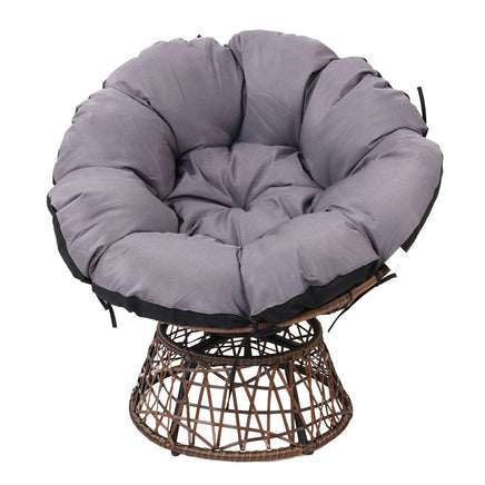 Garden Outdoor Papasan Chairs Lounge Setting Patio Furniture Wicker Brown Kings Warehouse