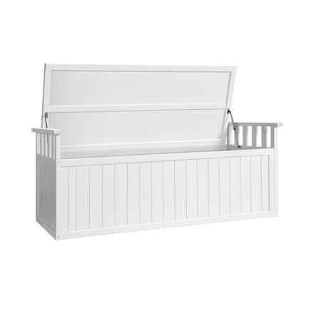 Garden Outdoor Storage Box Wooden Garden Bench 129cm Chest Tool Toy Sheds XL Kings Warehouse