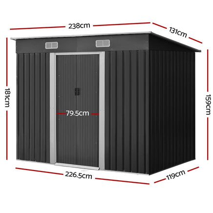 Garden Shed 2.38x1.31M Outdoor Storage Sheds Tool Workshop garden sheds Kings Warehouse