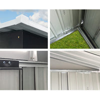Garden Shed Outdoor Storage Sheds 2.38x1.31M Tool Metal Base House Grey garden sheds Kings Warehouse