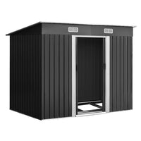 Garden Shed Outdoor Storage Sheds 2.38x1.31M Tool Metal Base House Grey garden sheds Kings Warehouse