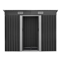 Garden Shed Outdoor Storage Sheds 2.38x1.31M Tool Metal Base House Grey garden sheds Kings Warehouse