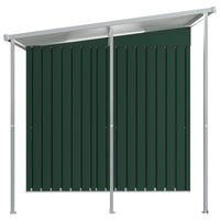 Garden Shed with Extended Roof Green 346x193x181 cm Steel garden sheds Kings Warehouse 