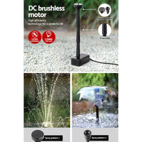 Garden Solar Pond Pump Powered Water Outdoor Submersible Fountains Filter 4.6FT Kings Warehouse