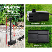 Garden Solar Pond Pump Powered Water Outdoor Submersible Fountains Filter 4.6FT Kings Warehouse 