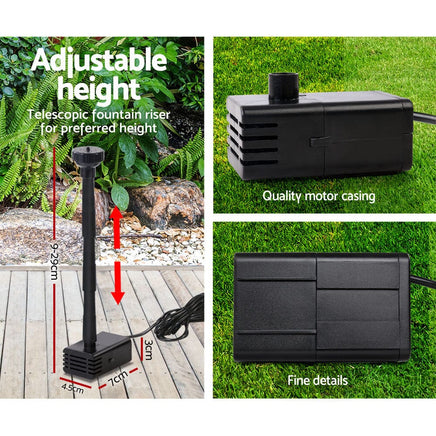 Garden Solar Pond Pump Powered Water Outdoor Submersible Fountains Filter 4.6FT Kings Warehouse