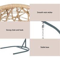 Garden Swing Chair Egg Hammock With Stand Outdoor Furniture Wicker Seat Yellow garden supplies Kings Warehouse