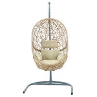 Garden Swing Chair Egg Hammock With Stand Outdoor Furniture Wicker Seat Yellow garden supplies Kings Warehouse