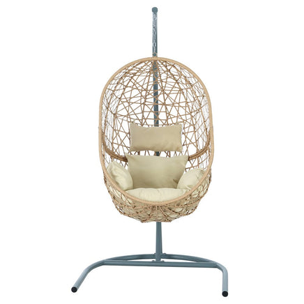 Garden Swing Chair Egg Hammock With Stand Outdoor Furniture Wicker Seat Yellow garden supplies Kings Warehouse