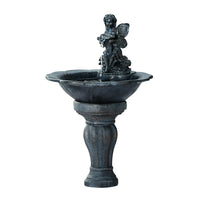 Garden Water Fountain Features Solar with LED Lights Outdoor Cascading Angel