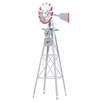 Garden Windmill 8FT 245cm Metal Ornaments Outdoor Decor Ornamental Wind Will Kings Warehouse 