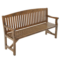 Garden Wooden Garden Bench Chair Natural Outdoor Furniture Décor Patio Deck 3 Seater