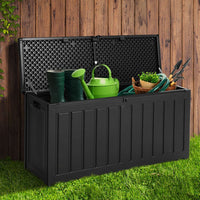 Gardeon 240L Outdoor Storage Box Lockable Bench Seat Garden Deck Toy Tool Sheds Storage Kings Warehouse
