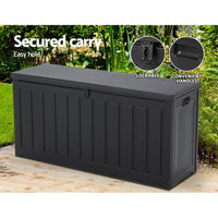 Gardeon 240L Outdoor Storage Box Lockable Bench Seat Garden Deck Toy Tool Sheds Storage Kings Warehouse