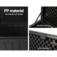 Gardeon 240L Outdoor Storage Box Lockable Bench Seat Garden Deck Toy Tool Sheds Storage Kings Warehouse