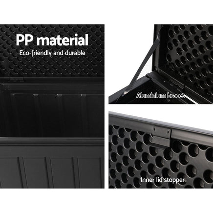 Gardeon 240L Outdoor Storage Box Lockable Bench Seat Garden Deck Toy Tool Sheds Storage Kings Warehouse