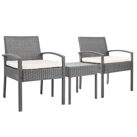 Gardeon 3-piece Outdoor Set - Grey Furniture > Outdoor Kings Warehouse