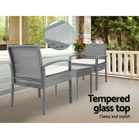 Gardeon 3-piece Outdoor Set - Grey Furniture > Outdoor Kings Warehouse