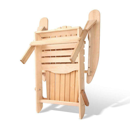 Gardeon 3 Piece Wooden Outdoor Beach Chair and Table Set Kings Warehouse