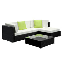 Gardeon 5PC Outdoor Furniture Sofa Set Wicker Garden Patio Pool Lounge Furniture > Outdoor Kings Warehouse