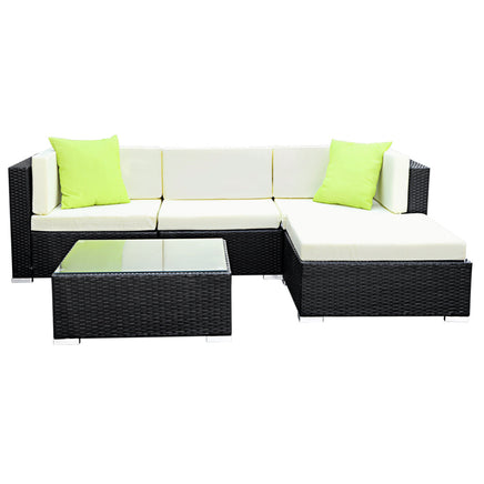 Gardeon 5PC Outdoor Furniture Sofa Set Wicker Garden Patio Pool Lounge Furniture > Outdoor Kings Warehouse