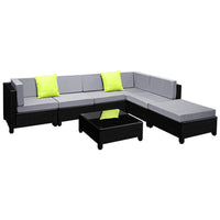 Gardeon 7PC Sofa Set Outdoor Furniture Lounge Setting Wicker Couches Garden Patio Pool Furniture > Outdoor Kings Warehouse