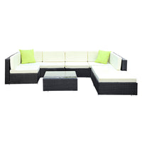 Gardeon 8PC Outdoor Furniture Sofa Set Wicker Garden Patio Pool Lounge Furniture > Outdoor Kings Warehouse