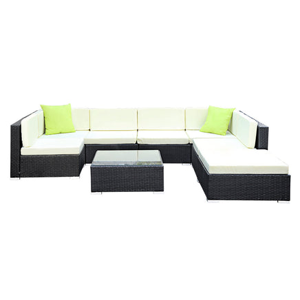 Gardeon 8PC Outdoor Furniture Sofa Set Wicker Garden Patio Pool Lounge Furniture > Outdoor Kings Warehouse