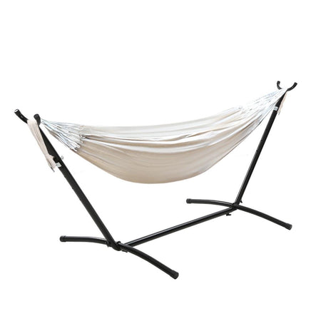 Gardeon Camping Hammock With Stand Cotton Rope Lounge Hammocks Outdoor Swing Bed Kings Warehouse