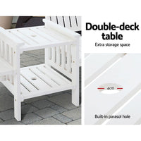 Gardeon Garden Bench Chair Table Loveseat Wooden Outdoor Furniture Patio Park White Kings Warehouse