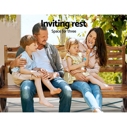 Gardeon Garden Bench Wooden Wagon Chair 3 Seat Outdoor Furniture Backyard Lounge Outdoor Kings Warehouse